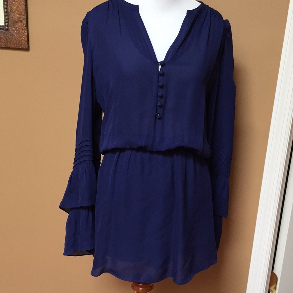 Navy blue silk Parker dress